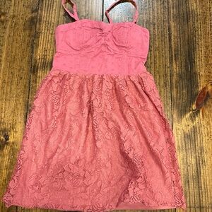 American Eagle Outfitters Coral Lace Dress